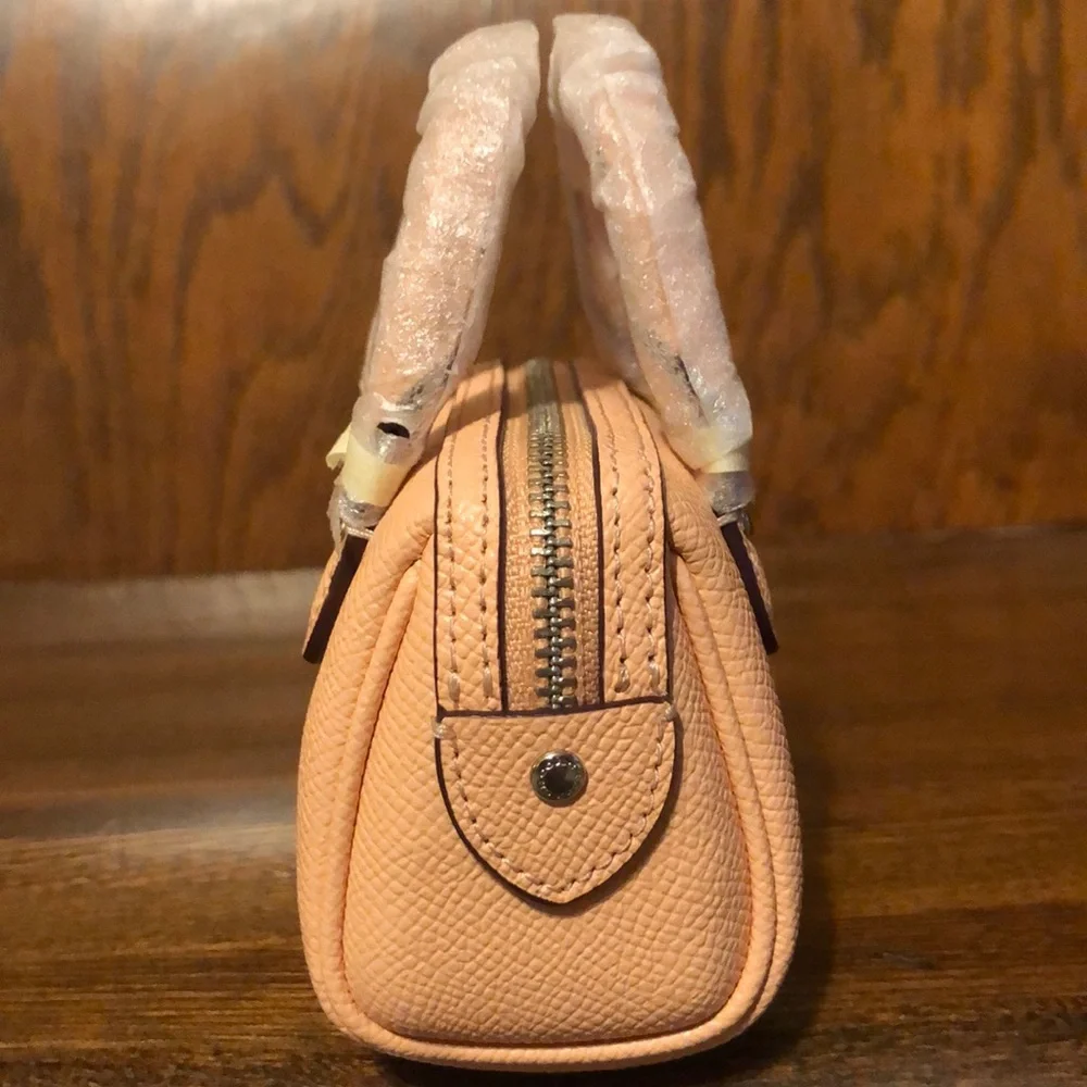 NWT-Coach-Mini Rowan Satchel Bag Charm/Keychain-Light Blush/Silver-$138 - Picture 4 of 12